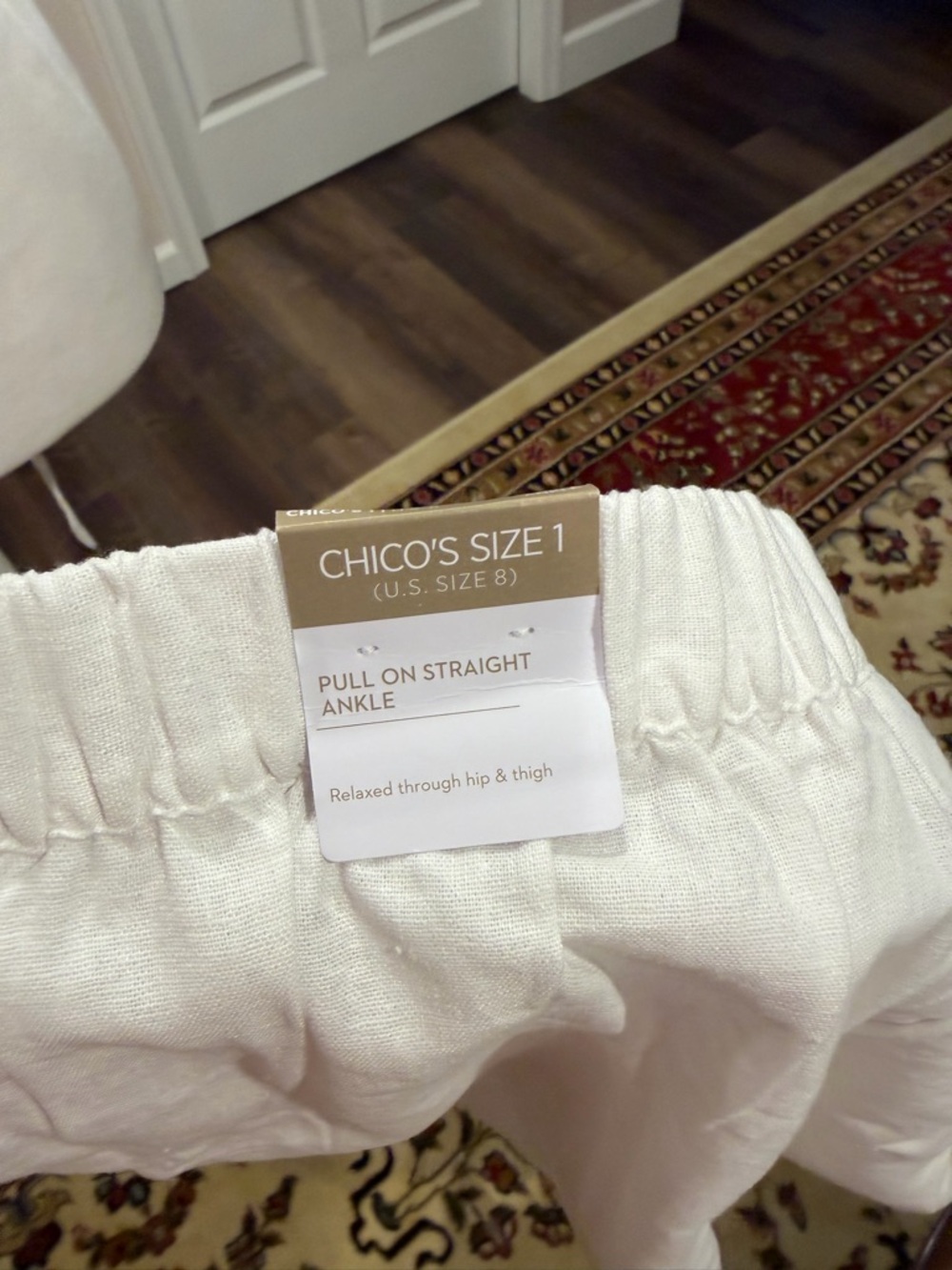 Chico's Linen-Blend Straight Leg Pants - Picture 4 of 8
